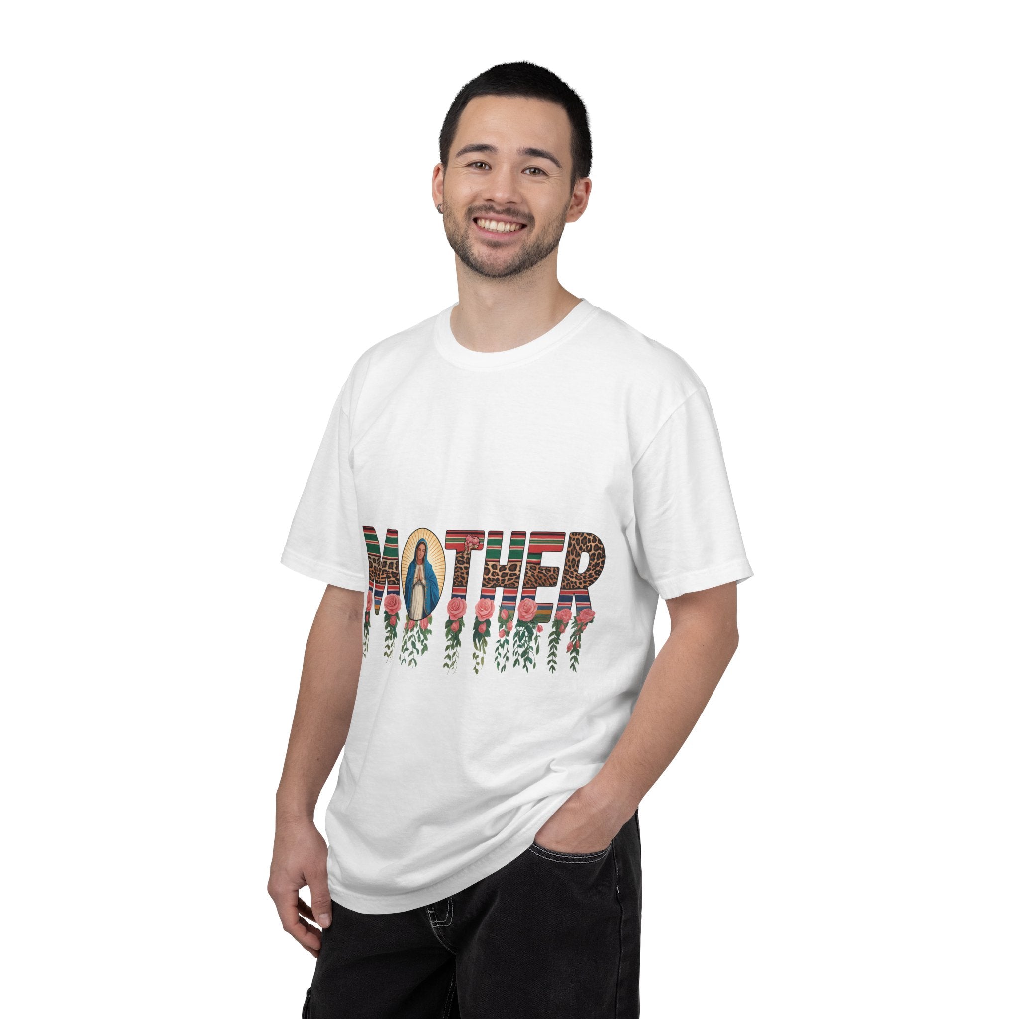 Mother Floral Graphic T‑Shirt — Virgen de Guadalupe Inspired