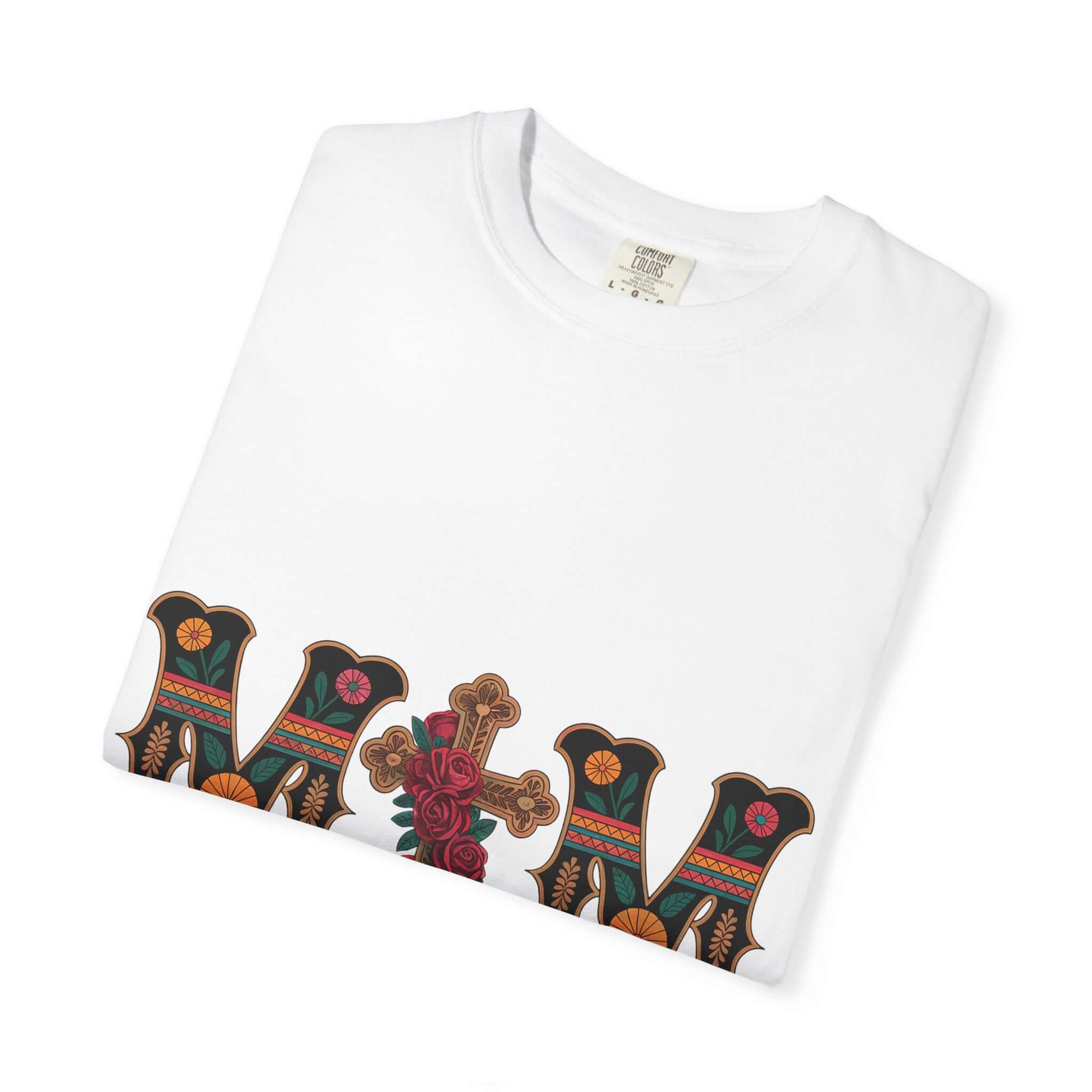 Mom Floral Graphic T-Shirt — Decorative Retro Lettering for Mother’s Day