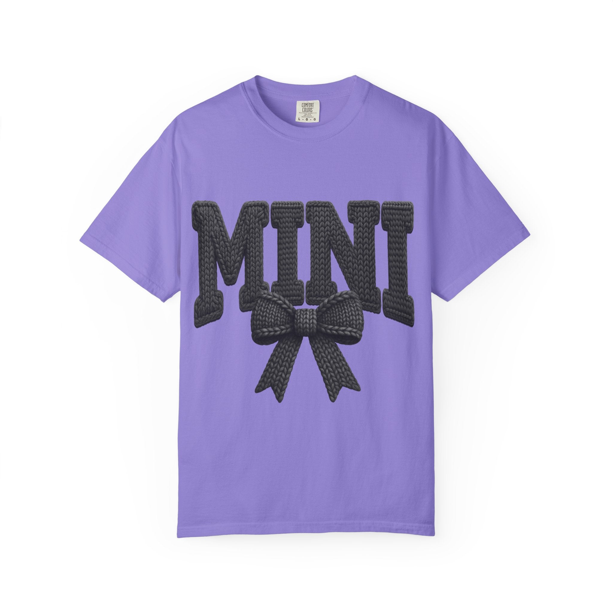 Mini Bow T-Shirt — Cute Graphic Tee with Knit Bow Design