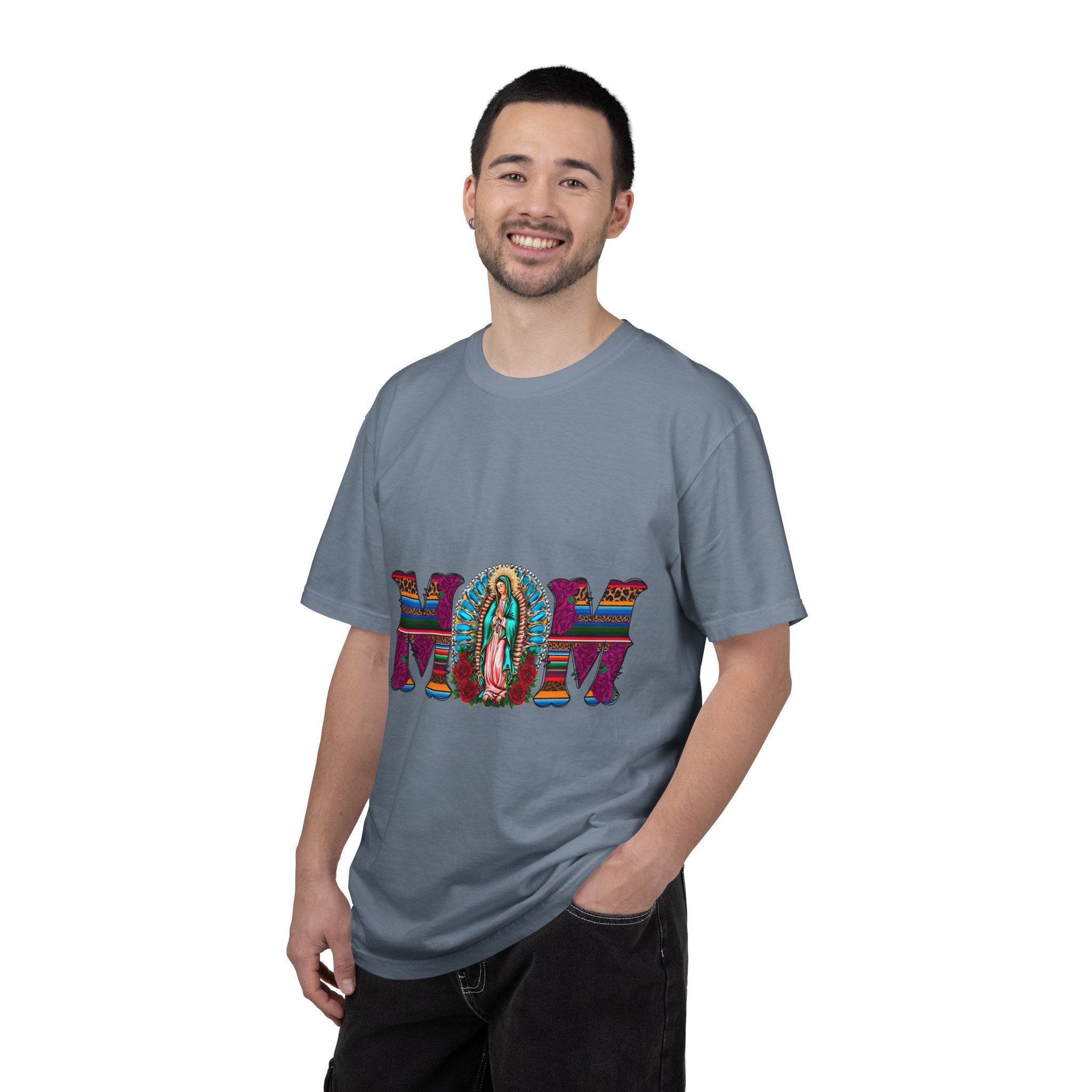 Mom T‑Shirt with Virgen de Guadalupe Floral Serape Design — Mother’s Day Gift