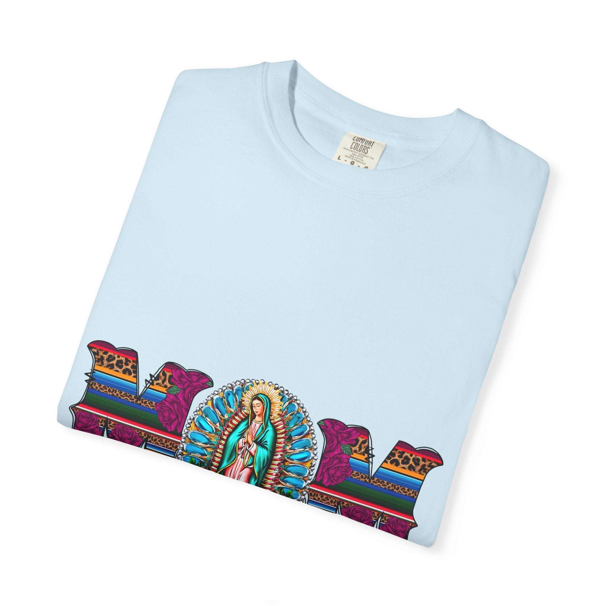 Mom T‑Shirt with Virgen de Guadalupe Floral Serape Design — Mother’s Day Gift