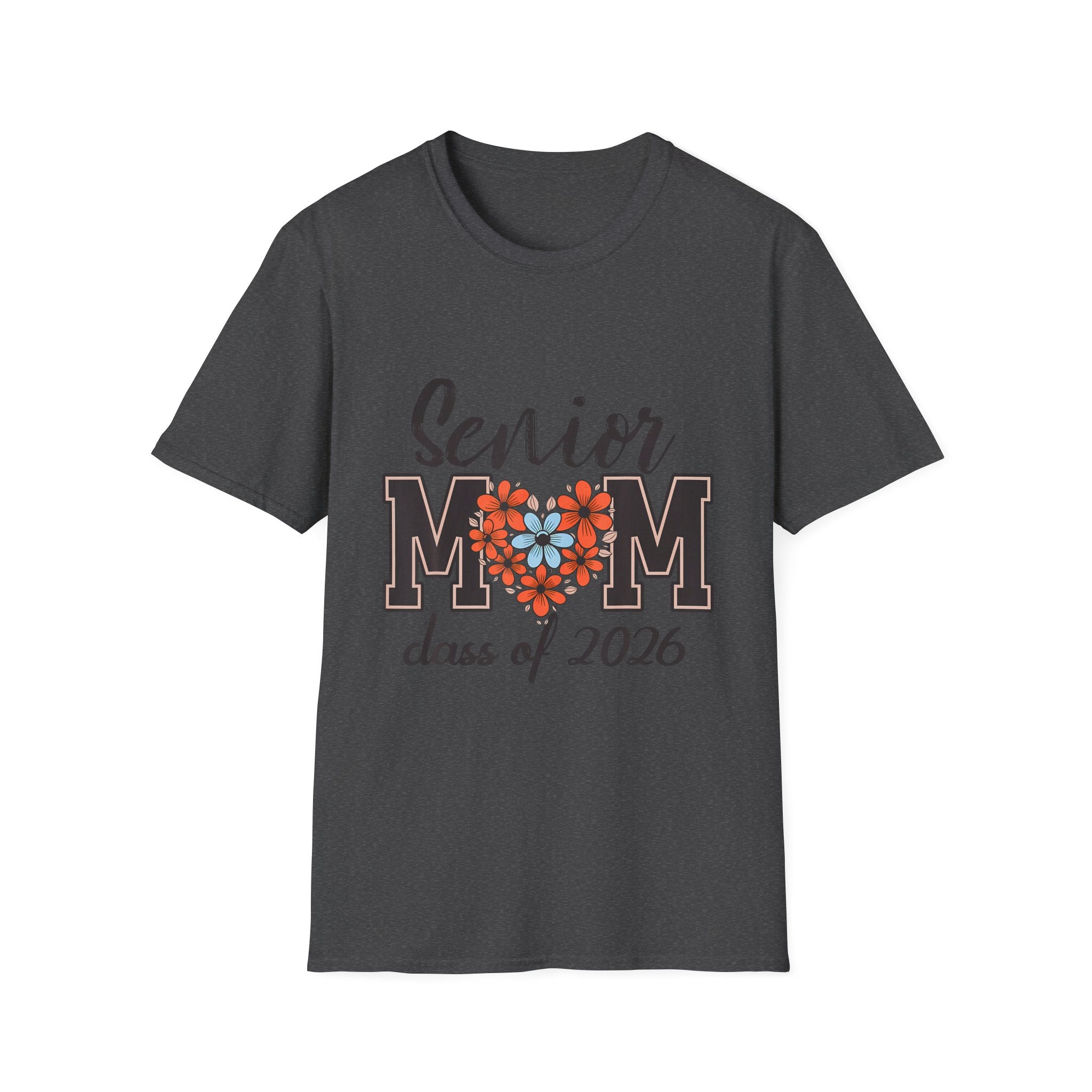 Senior Mom T-Shirt - Class of 2026 Floral Heart