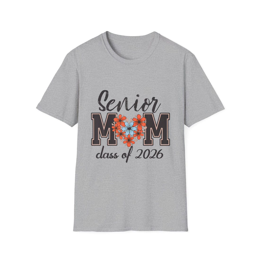 Senior Mom T-Shirt - Class of 2026 Floral Heart
