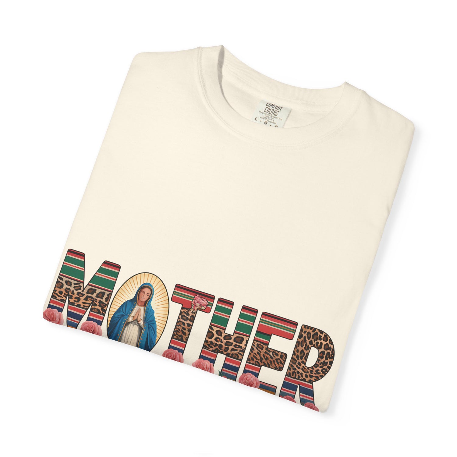 Mother Floral Graphic T‑Shirt — Virgen de Guadalupe Inspired