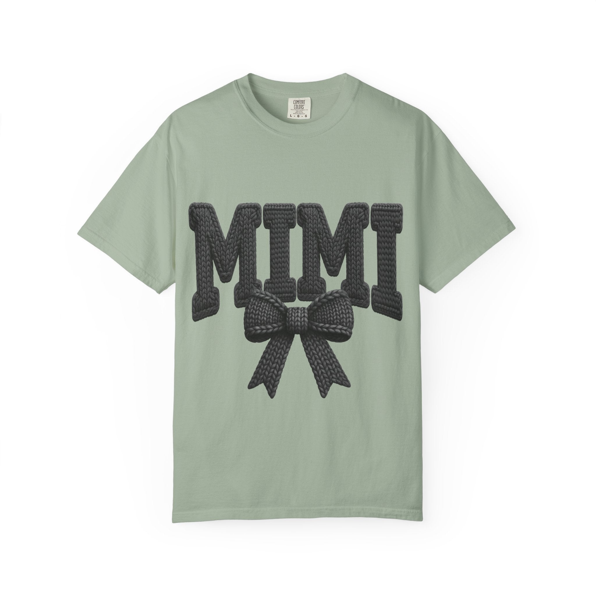 Mimi Bow T‑Shirt — Retro Varsity Lettering with Ribbon