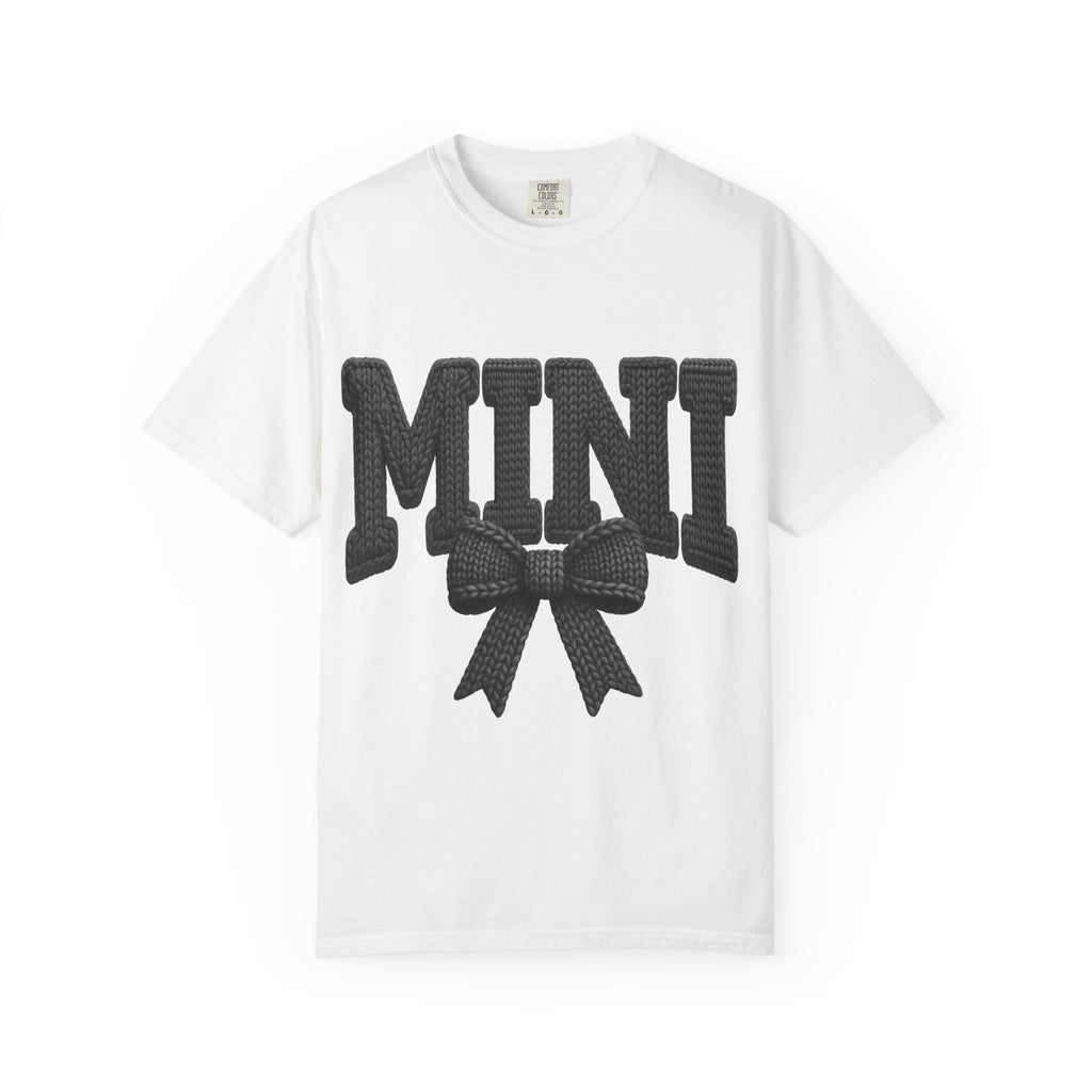 Mini Bow T-Shirt — Cute Graphic Tee with Knit Bow Design