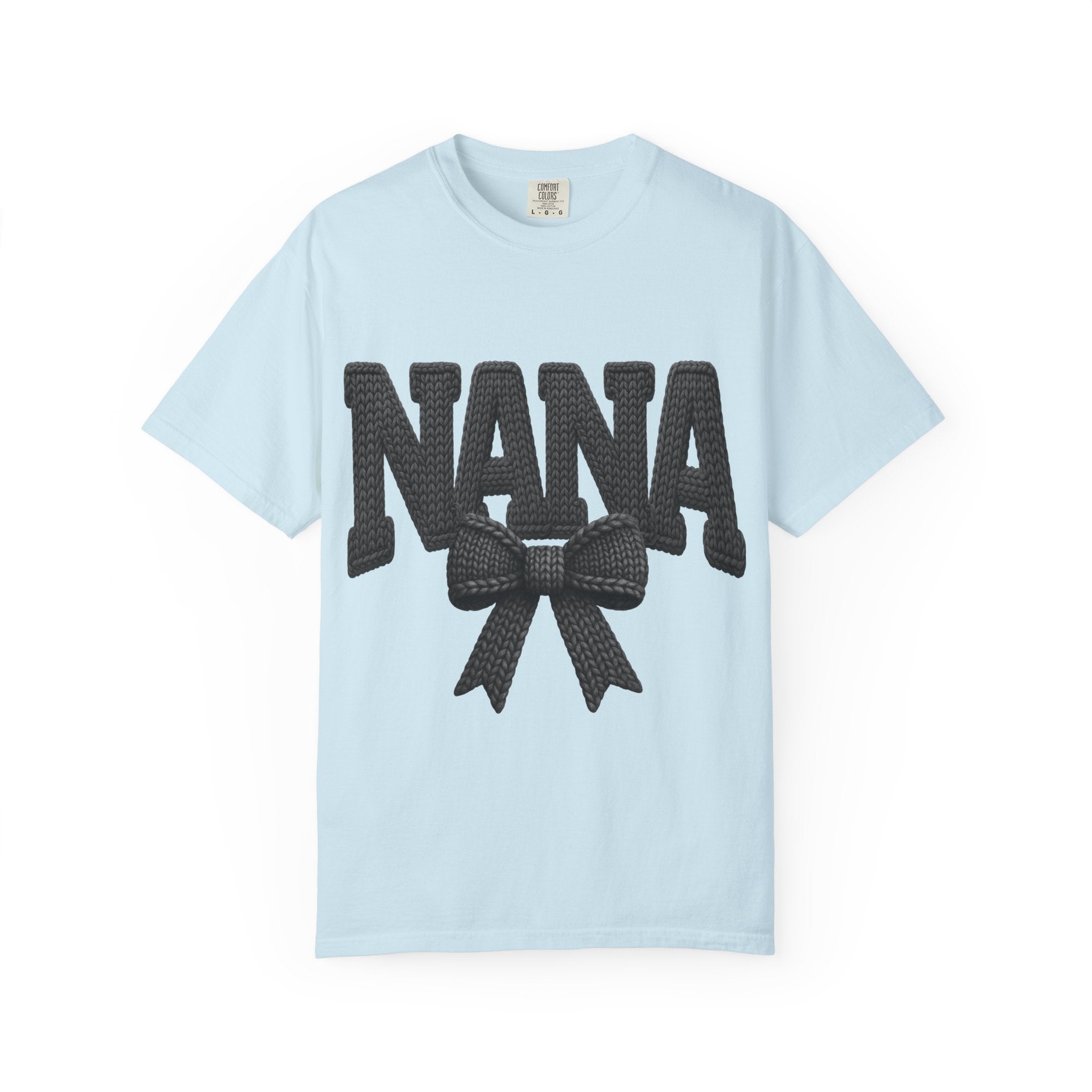 Nana Bow T-Shirt — Vintage Knit Lettering Grandma Gift
