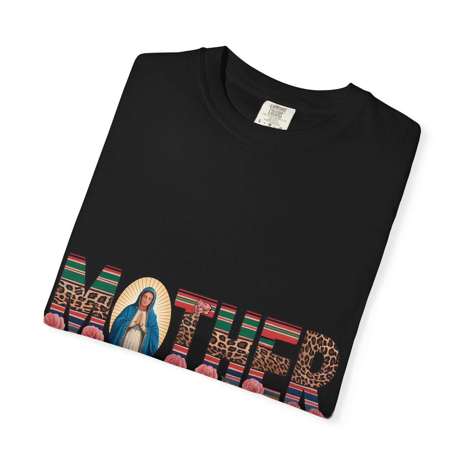 Mother Floral Graphic T‑Shirt — Virgen de Guadalupe Inspired