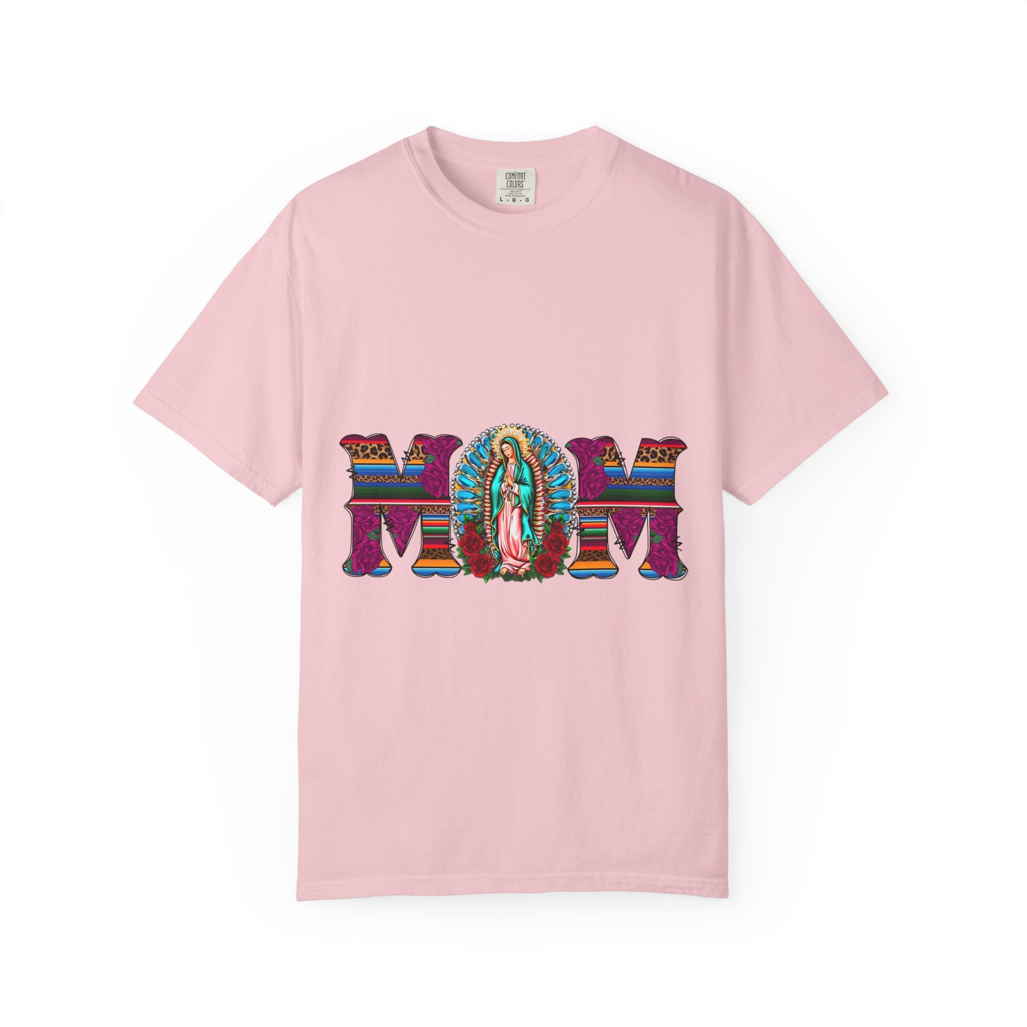 Mom T‑Shirt with Virgen de Guadalupe Floral Serape Design — Mother’s Day Gift