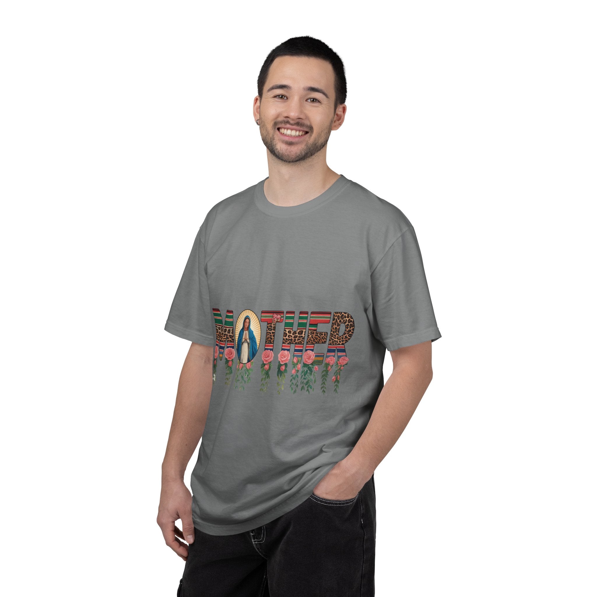 Mother Floral Graphic T‑Shirt — Virgen de Guadalupe Inspired