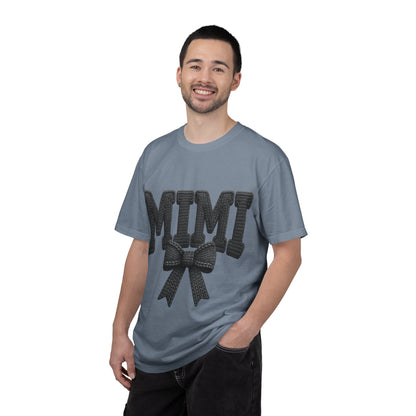 Mimi Bow T‑Shirt — Retro Varsity Lettering with Ribbon