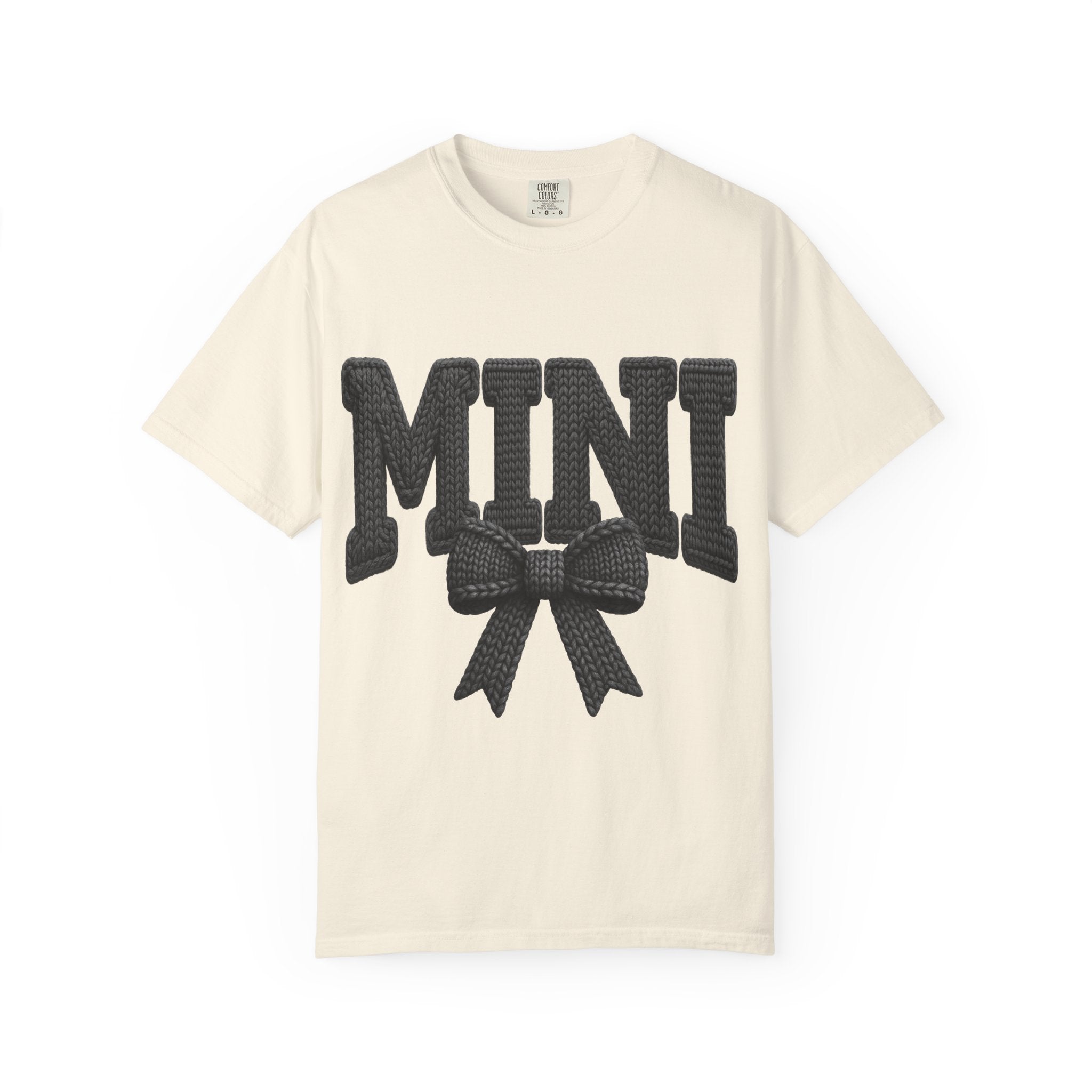 Mini Bow T-Shirt — Cute Graphic Tee with Knit Bow Design