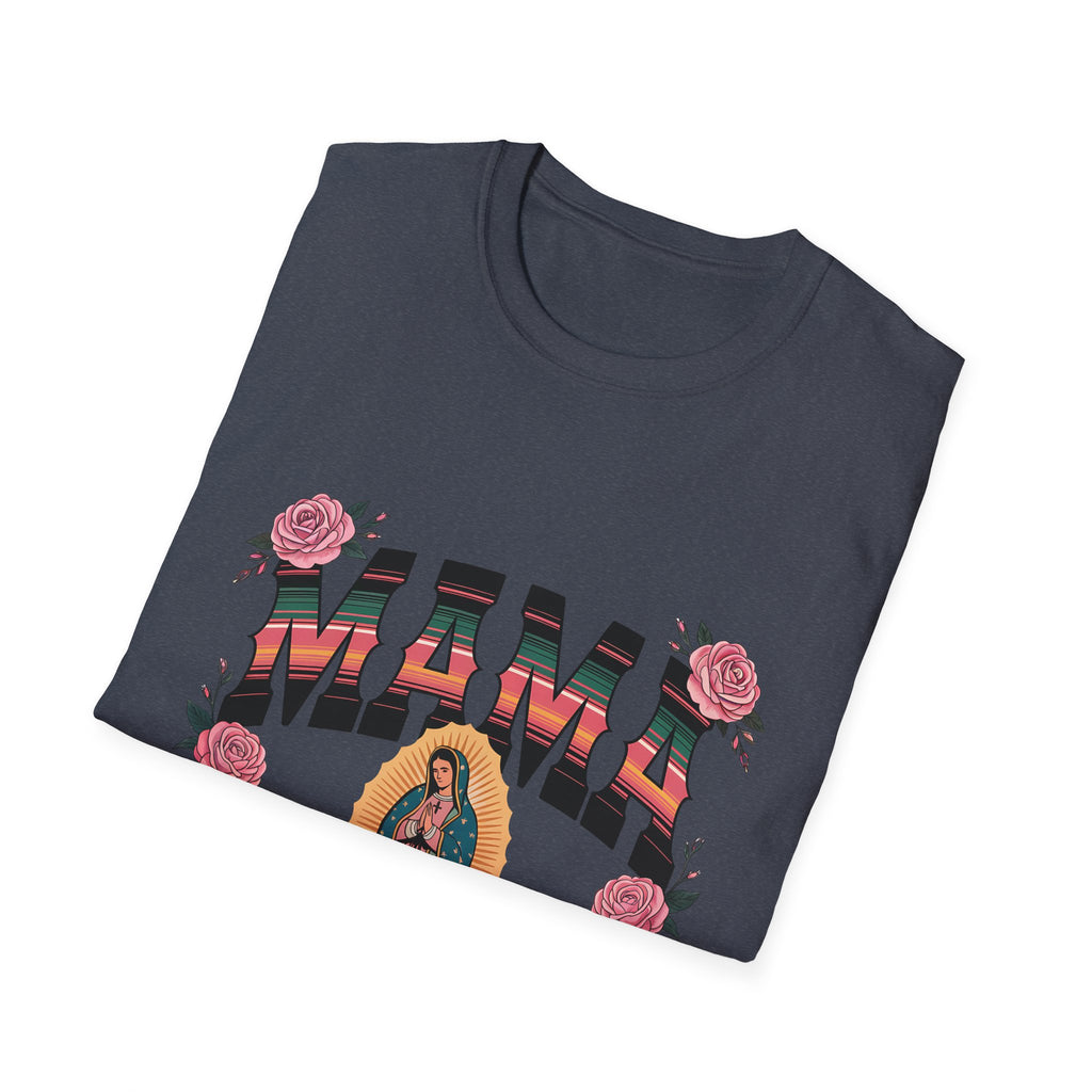 Mama Virgen de Guadalupe T-Shirt — Floral Rosary Mother's Day Tee