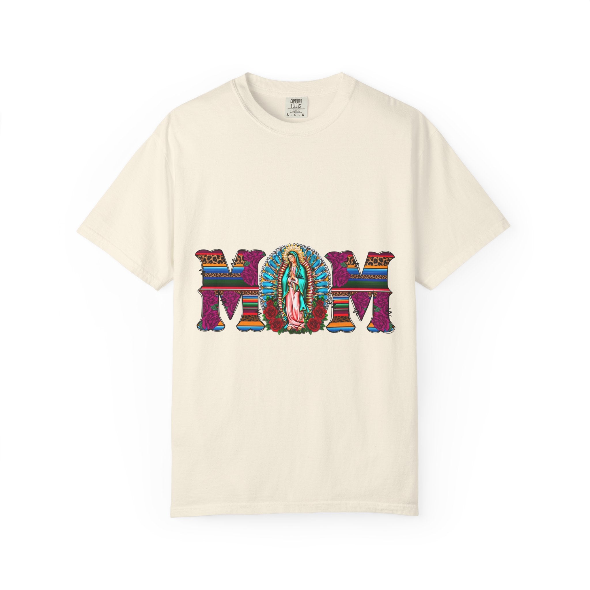 Mom T‑Shirt with Virgen de Guadalupe Floral Serape Design — Mother’s Day Gift