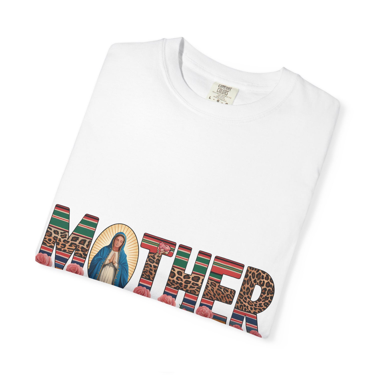 Mother Floral Graphic T‑Shirt — Virgen de Guadalupe Inspired