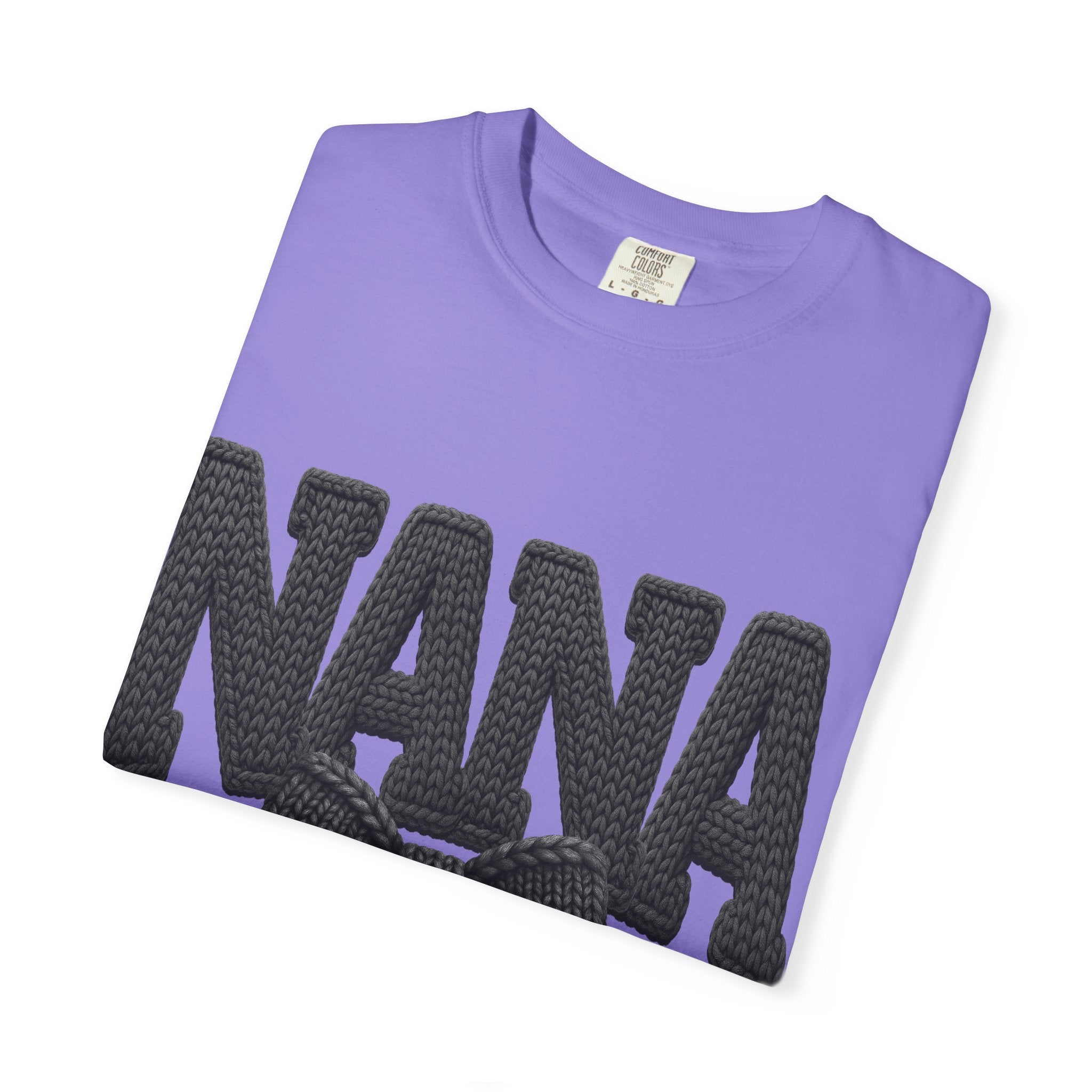 Nana Bow T-Shirt — Vintage Knit Lettering Grandma Gift
