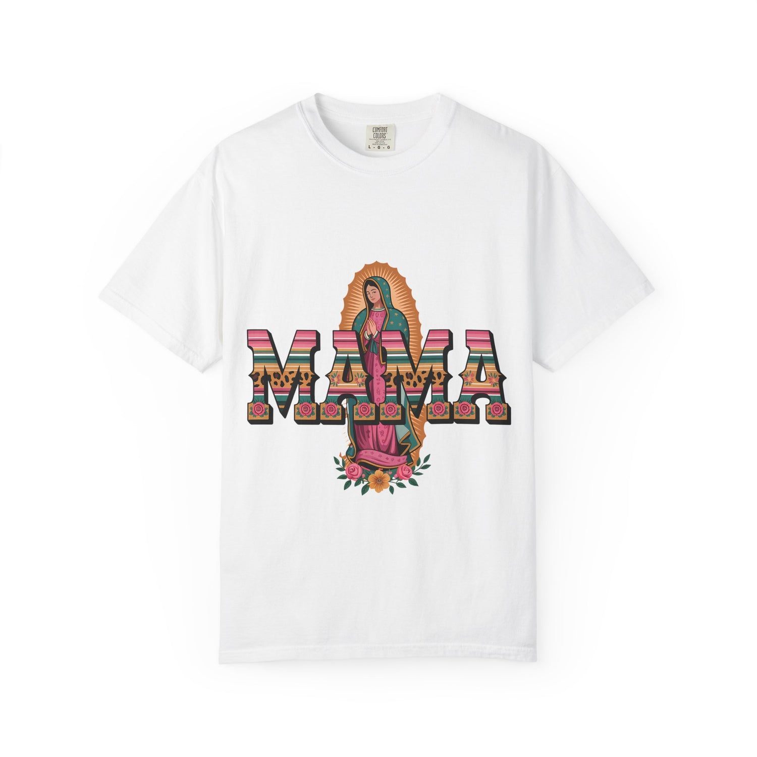 Mama Virgen de Guadalupe T-Shirt — Floral Serape Graphic