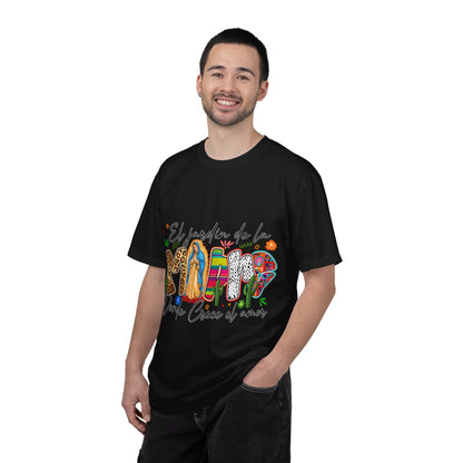 T-Shirt — "El jardín de la MAMÁ: Donde Crece el Amor" Floral &amp; Virgen de Guadalupe Design