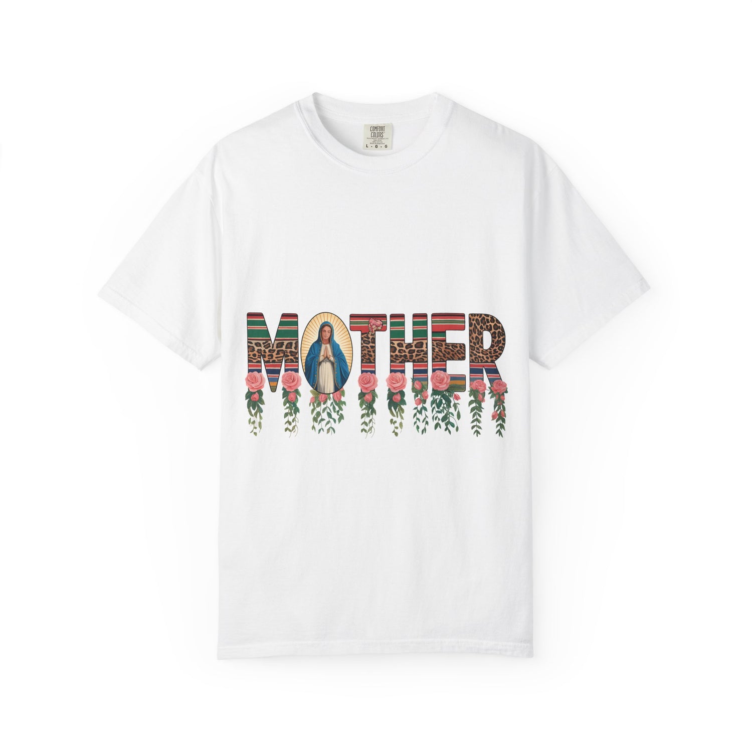 Mother Floral Graphic T‑Shirt — Virgen de Guadalupe Inspired