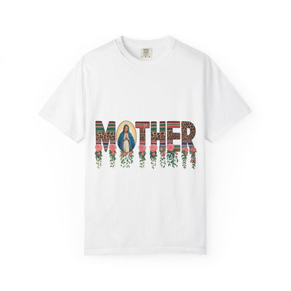 Mother Floral Graphic T‑Shirt — Virgen de Guadalupe Inspired