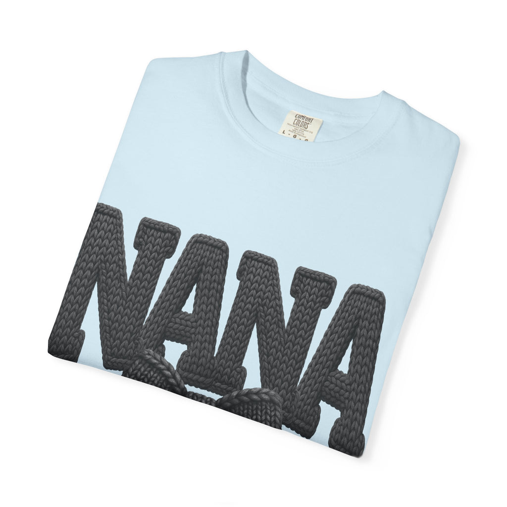Nana Bow T-Shirt — Vintage Knit Lettering Grandma Gift