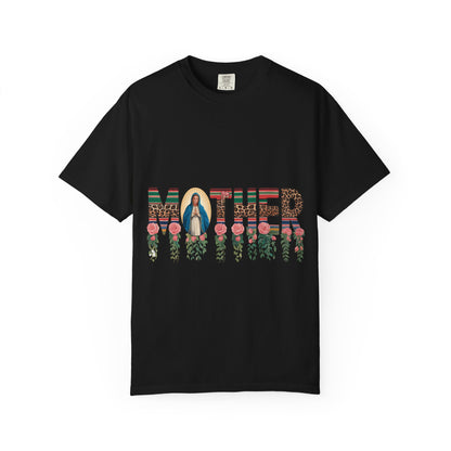 Mother Floral Graphic T‑Shirt — Virgen de Guadalupe Inspired