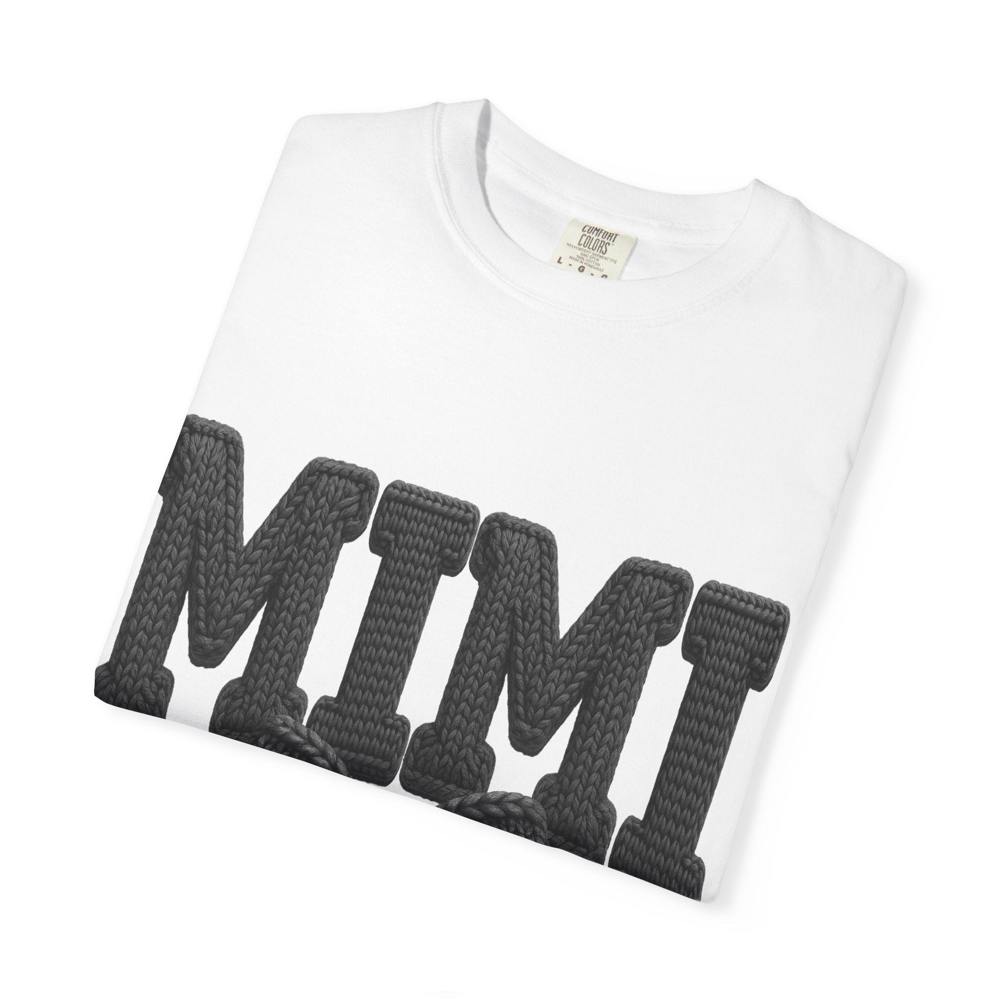 Mimi Bow T‑Shirt — Retro Varsity Lettering with Ribbon