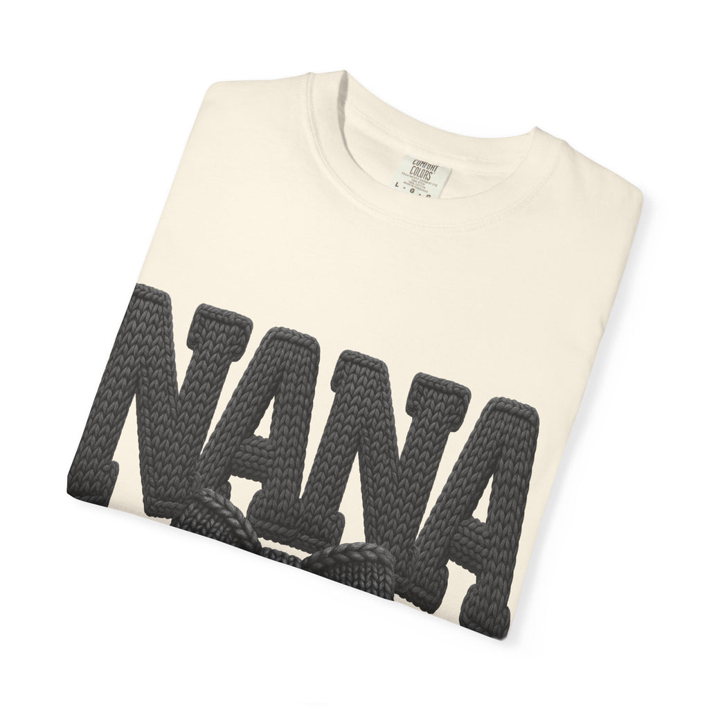 Nana Bow T-Shirt — Vintage Knit Lettering Grandma Gift