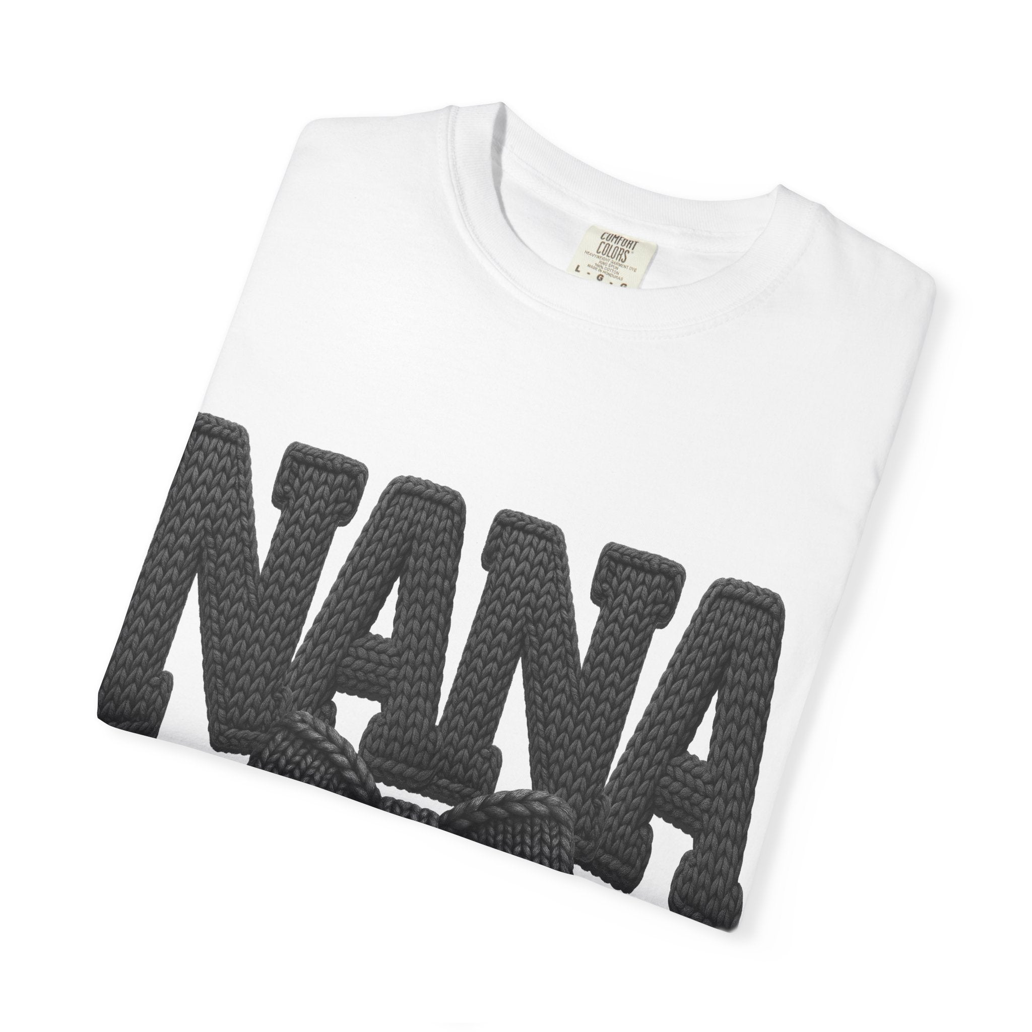 Nana Bow T-Shirt — Vintage Knit Lettering Grandma Gift