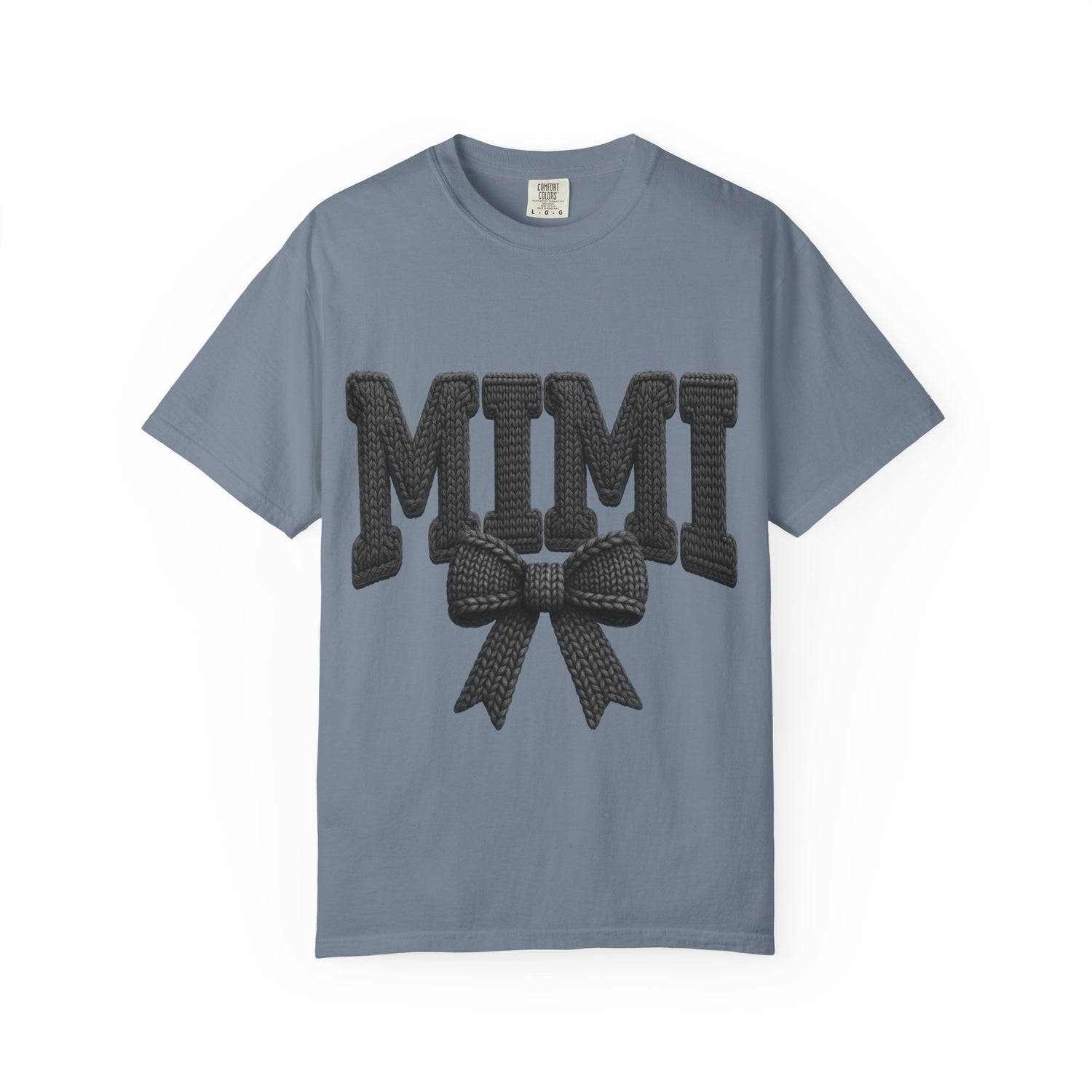 Mimi Bow T‑Shirt — Retro Varsity Lettering with Ribbon