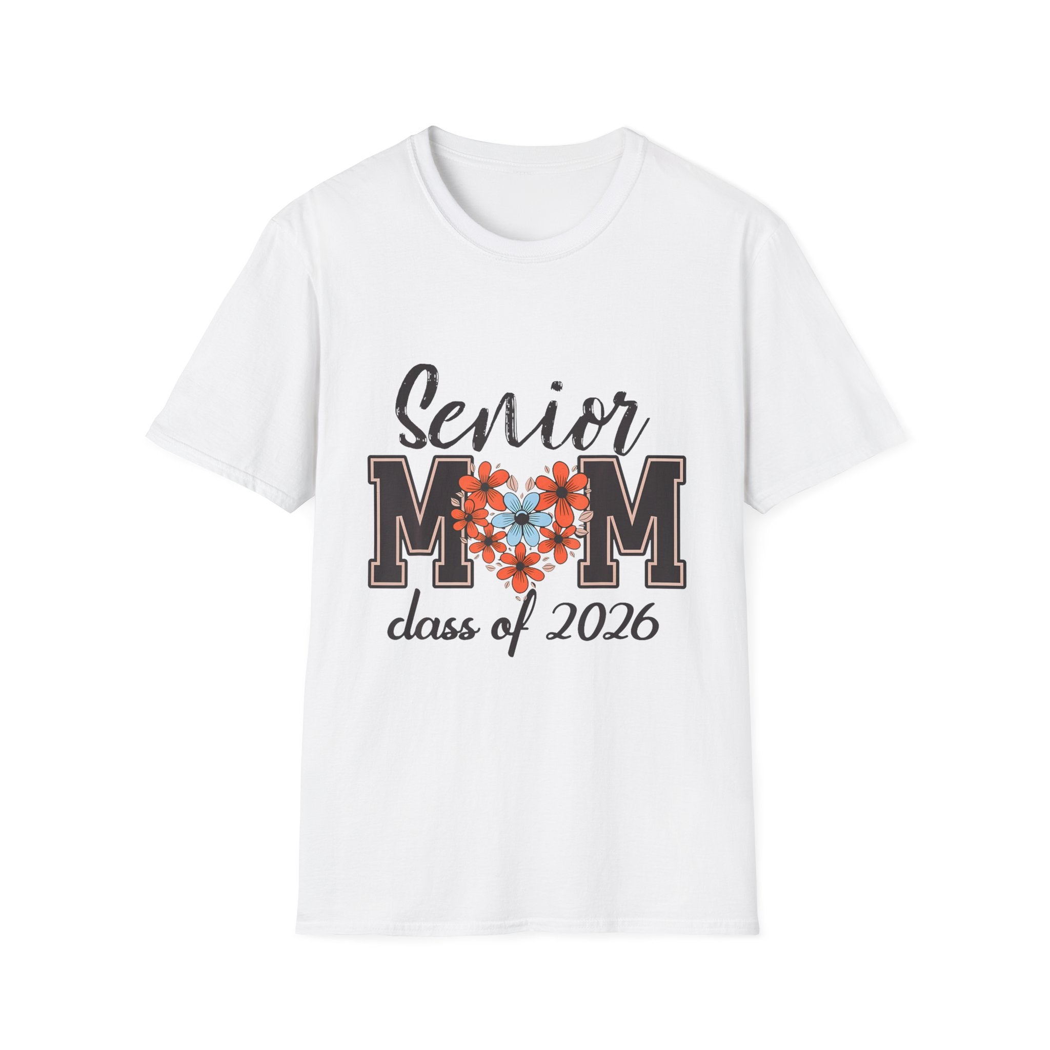 Senior Mom T-Shirt - Class of 2026 Floral Heart