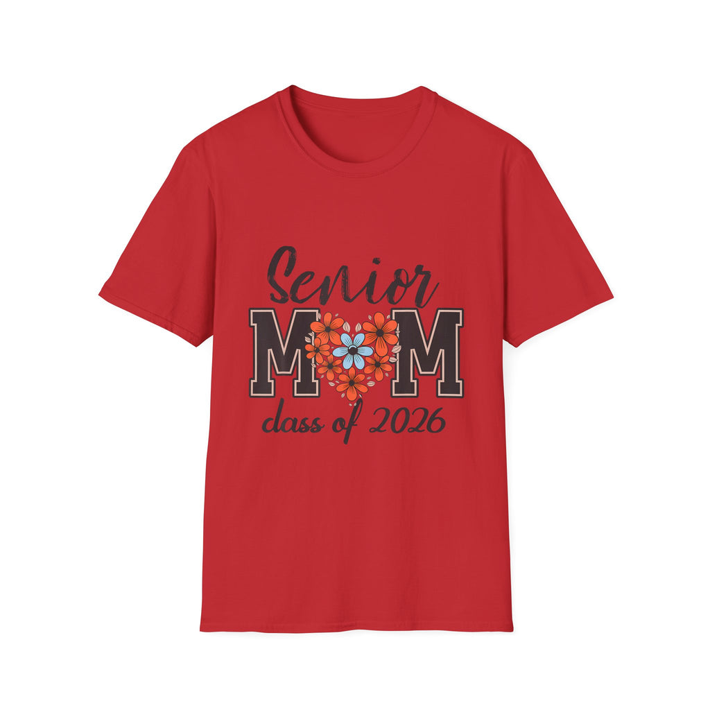 Senior Mom T-Shirt - Class of 2026 Floral Heart