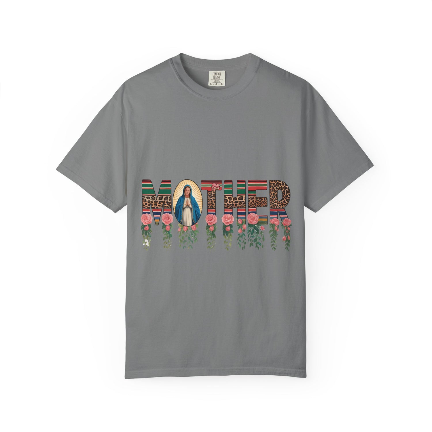 Mother Floral Graphic T‑Shirt — Virgen de Guadalupe Inspired