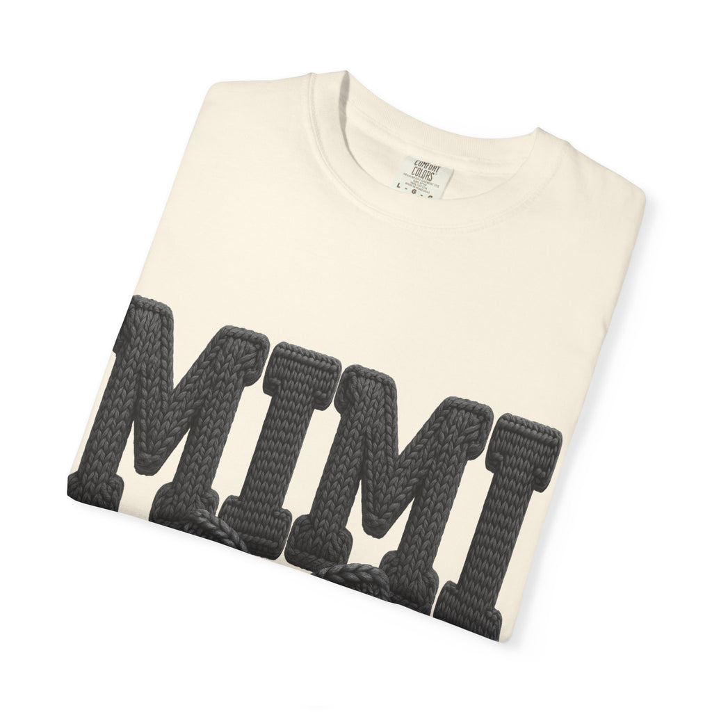 Mimi Bow T‑Shirt — Retro Varsity Lettering with Ribbon