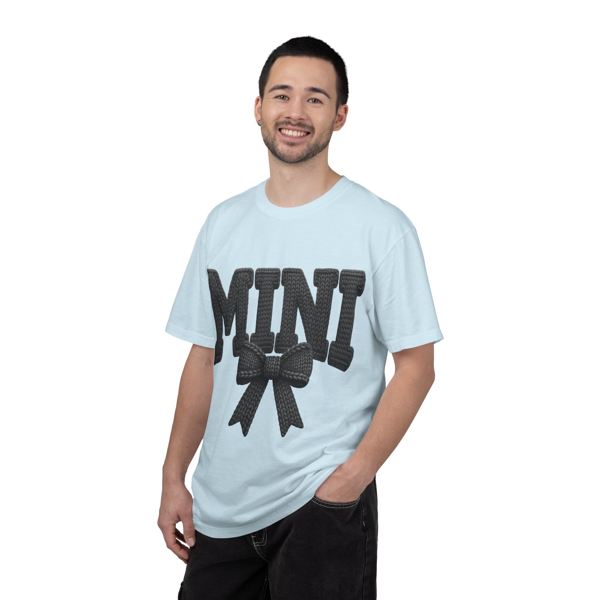 Mini Bow T-Shirt — Cute Graphic Tee with Knit Bow Design