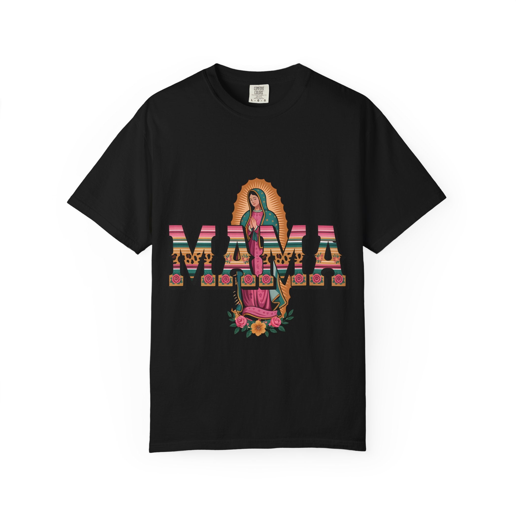 Mama Virgen de Guadalupe T-Shirt — Floral Serape Graphic