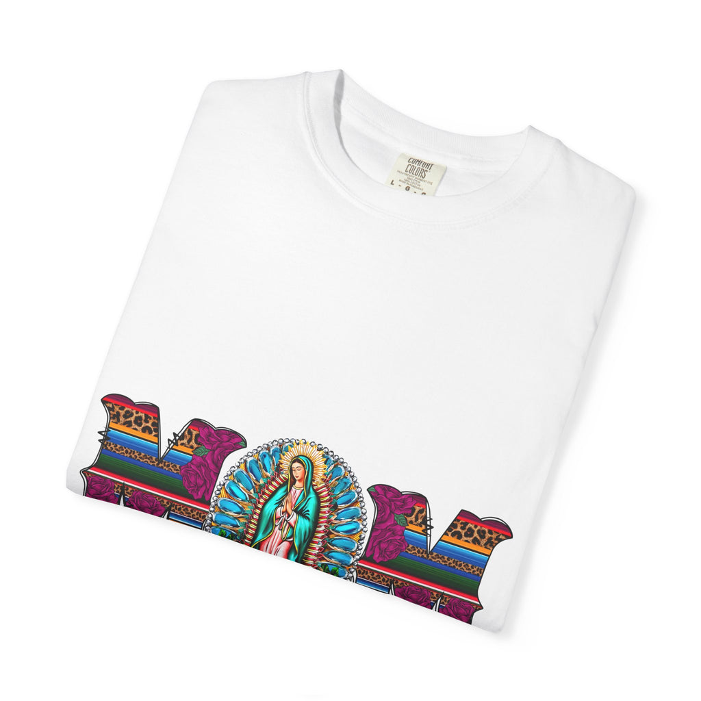 Mom T‑Shirt with Virgen de Guadalupe Floral Serape Design — Mother’s Day Gift