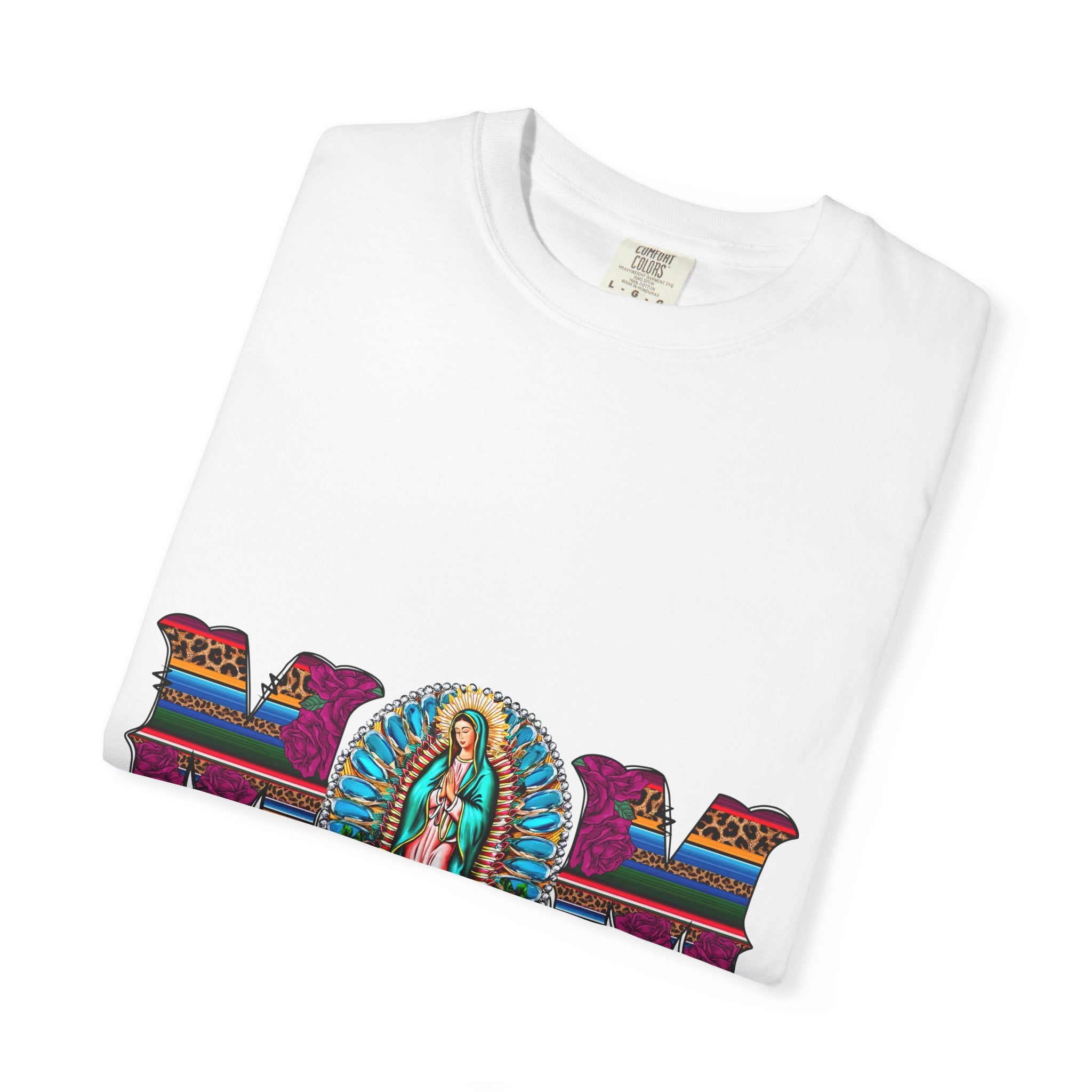 Mom T‑Shirt with Virgen de Guadalupe Floral Serape Design — Mother’s Day Gift