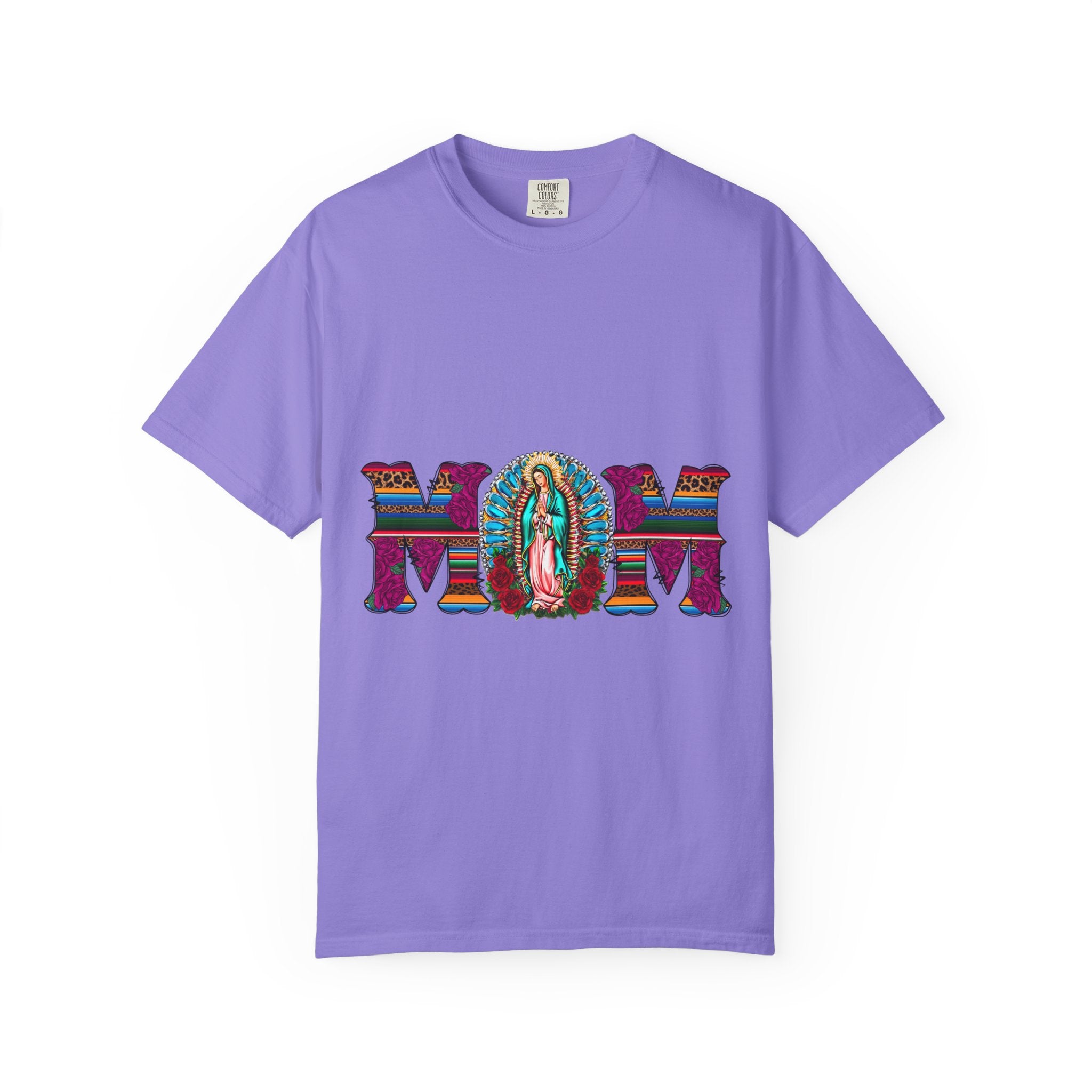 Mom T‑Shirt with Virgen de Guadalupe Floral Serape Design — Mother’s Day Gift