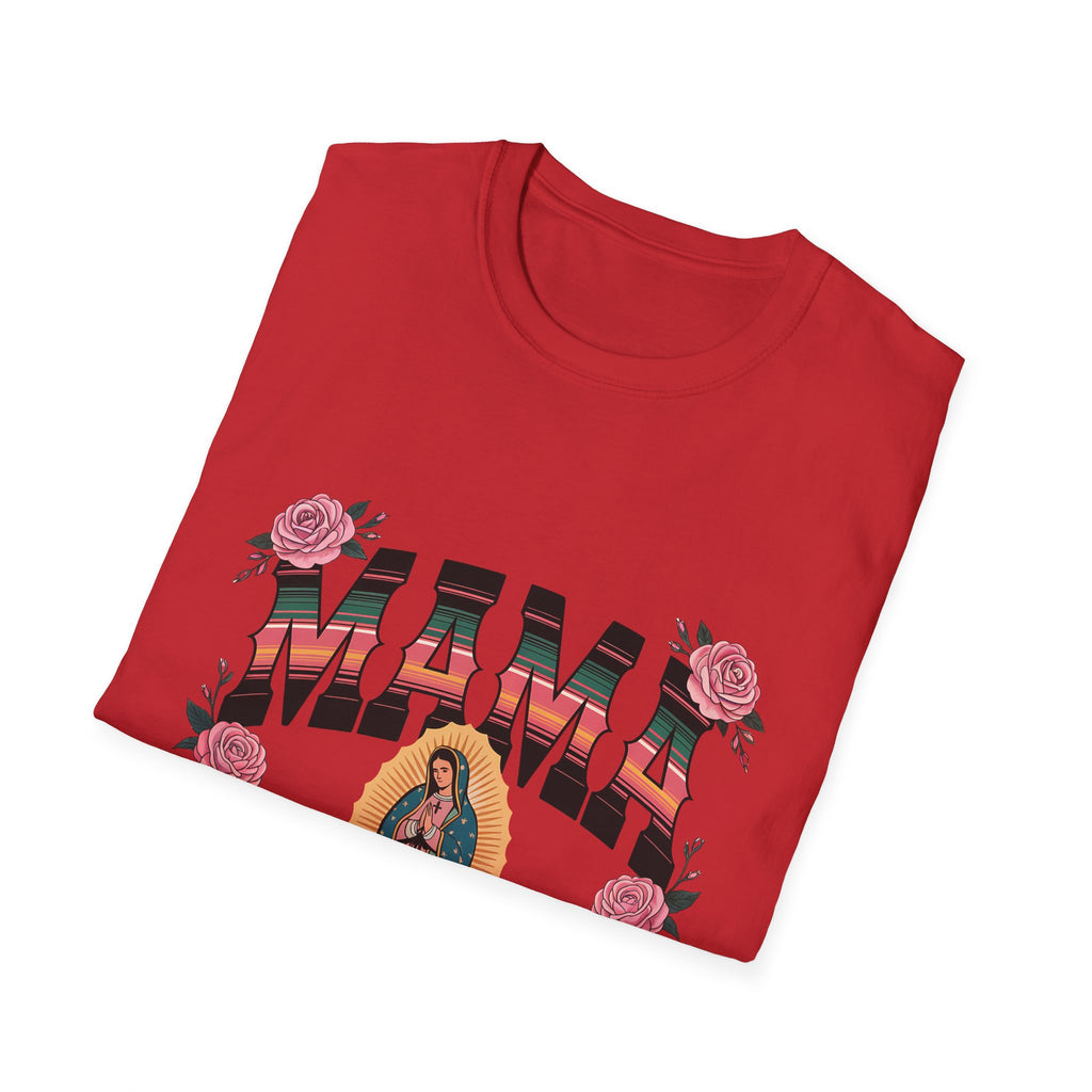 Mama Virgen de Guadalupe T-Shirt — Floral Rosary Mother's Day Tee