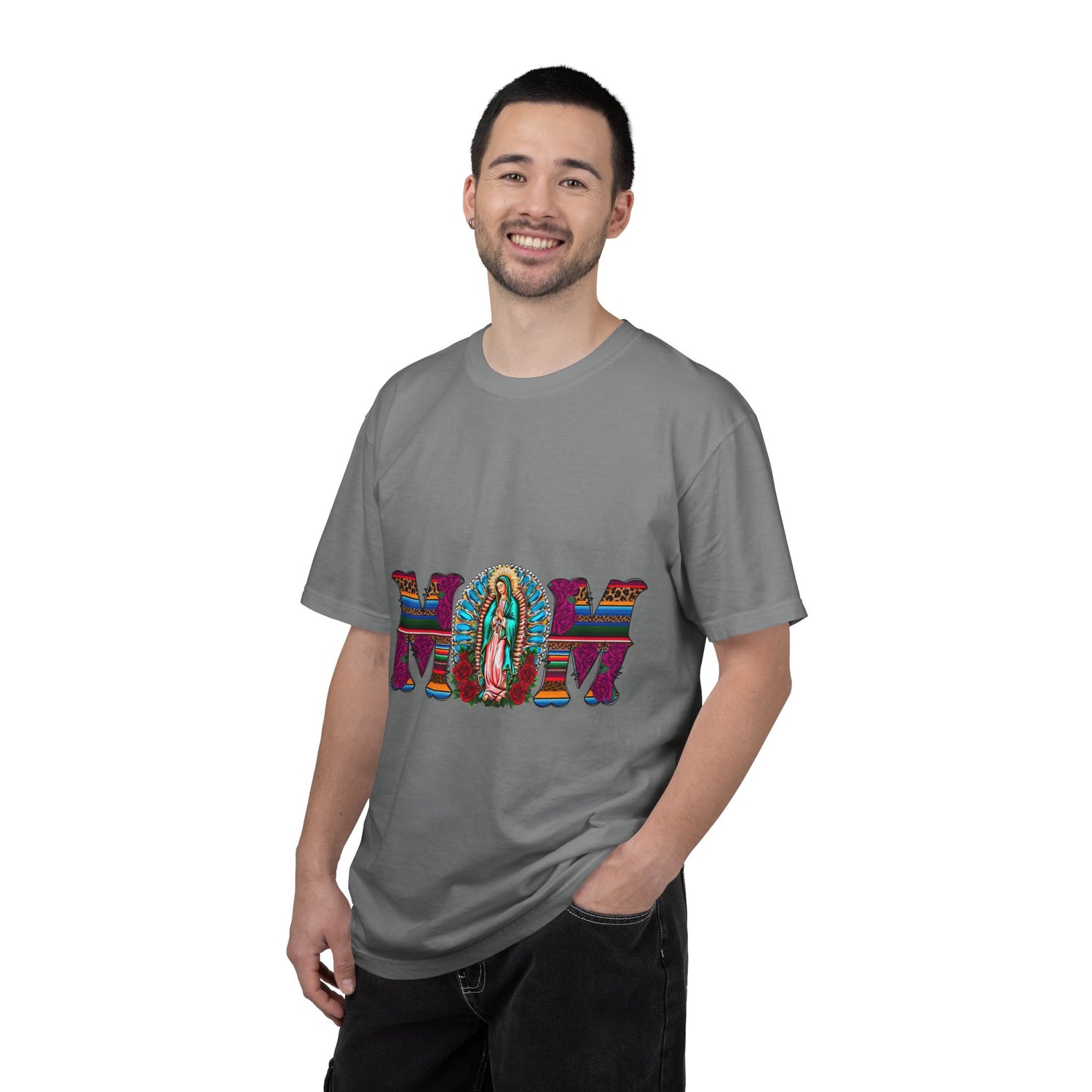 Mom T‑Shirt with Virgen de Guadalupe Floral Serape Design — Mother’s Day Gift