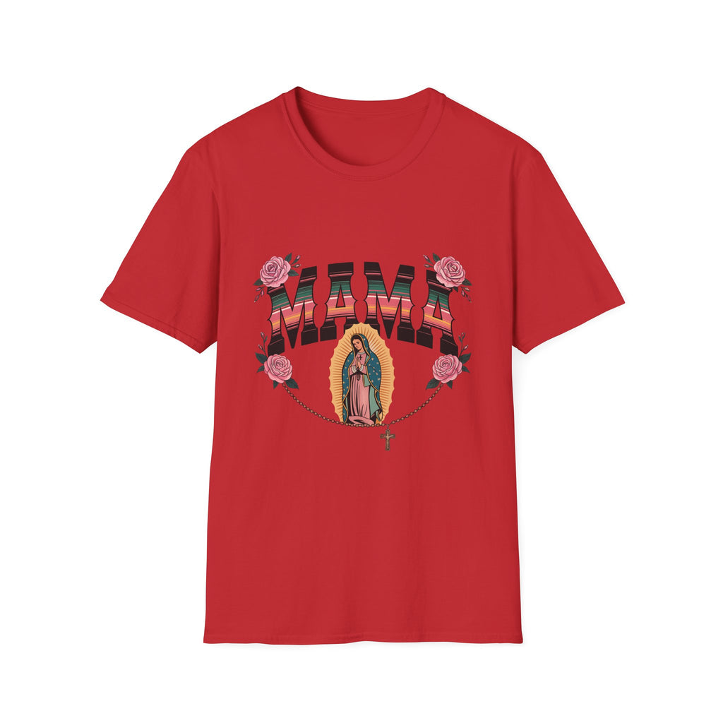 Mama Virgen de Guadalupe T-Shirt — Floral Rosary Mother's Day Tee