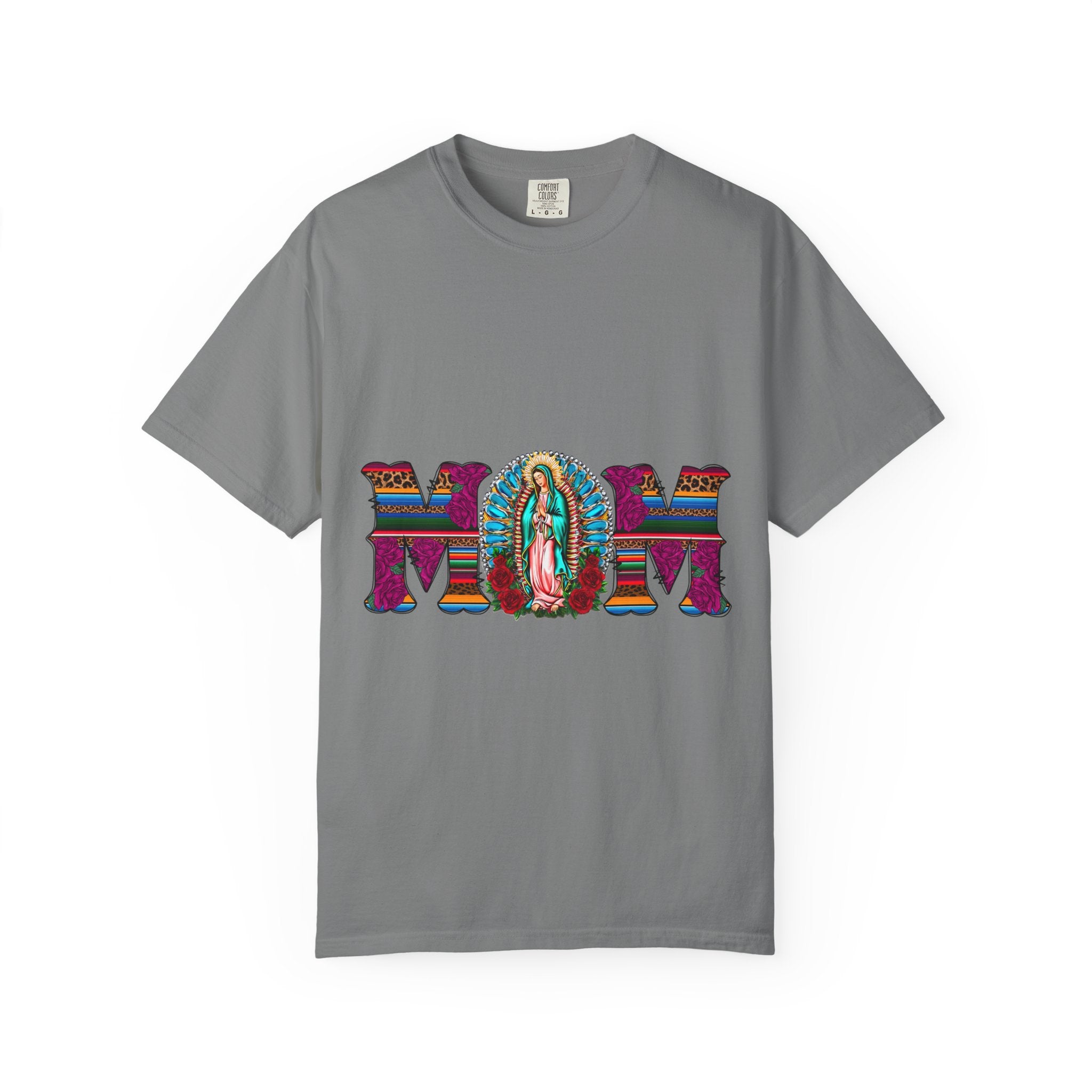 Mom T‑Shirt with Virgen de Guadalupe Floral Serape Design — Mother’s Day Gift