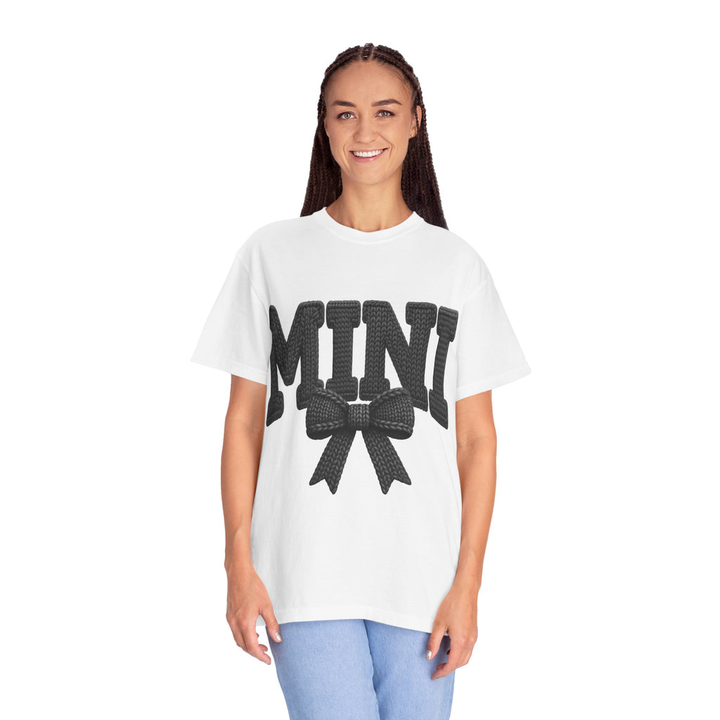 Mini Bow T-Shirt — Cute Graphic Tee with Knit Bow Design