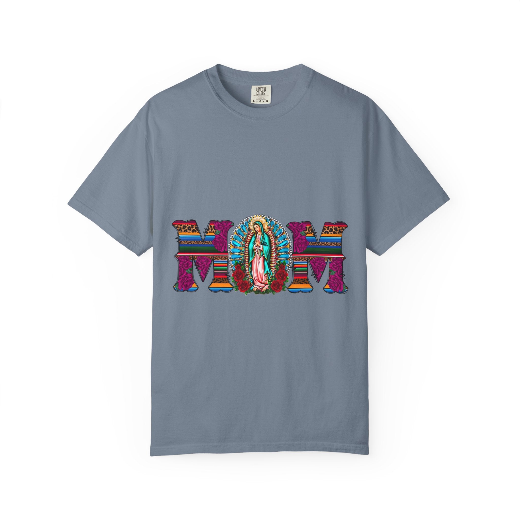 Mom T‑Shirt with Virgen de Guadalupe Floral Serape Design — Mother’s Day Gift
