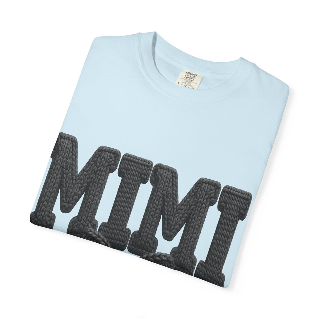 Mimi Bow T‑Shirt — Retro Varsity Lettering with Ribbon