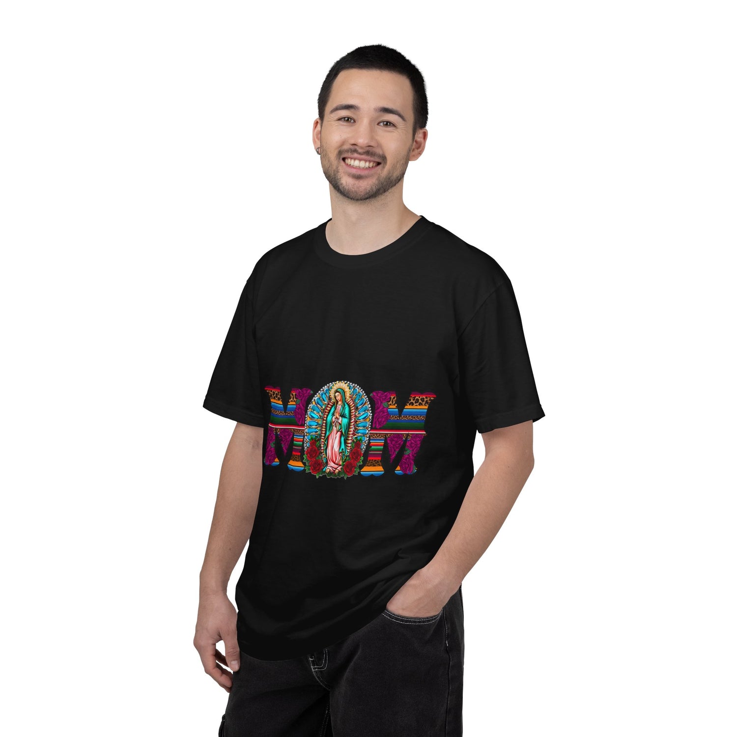 Mom T‑Shirt with Virgen de Guadalupe Floral Serape Design — Mother’s Day Gift