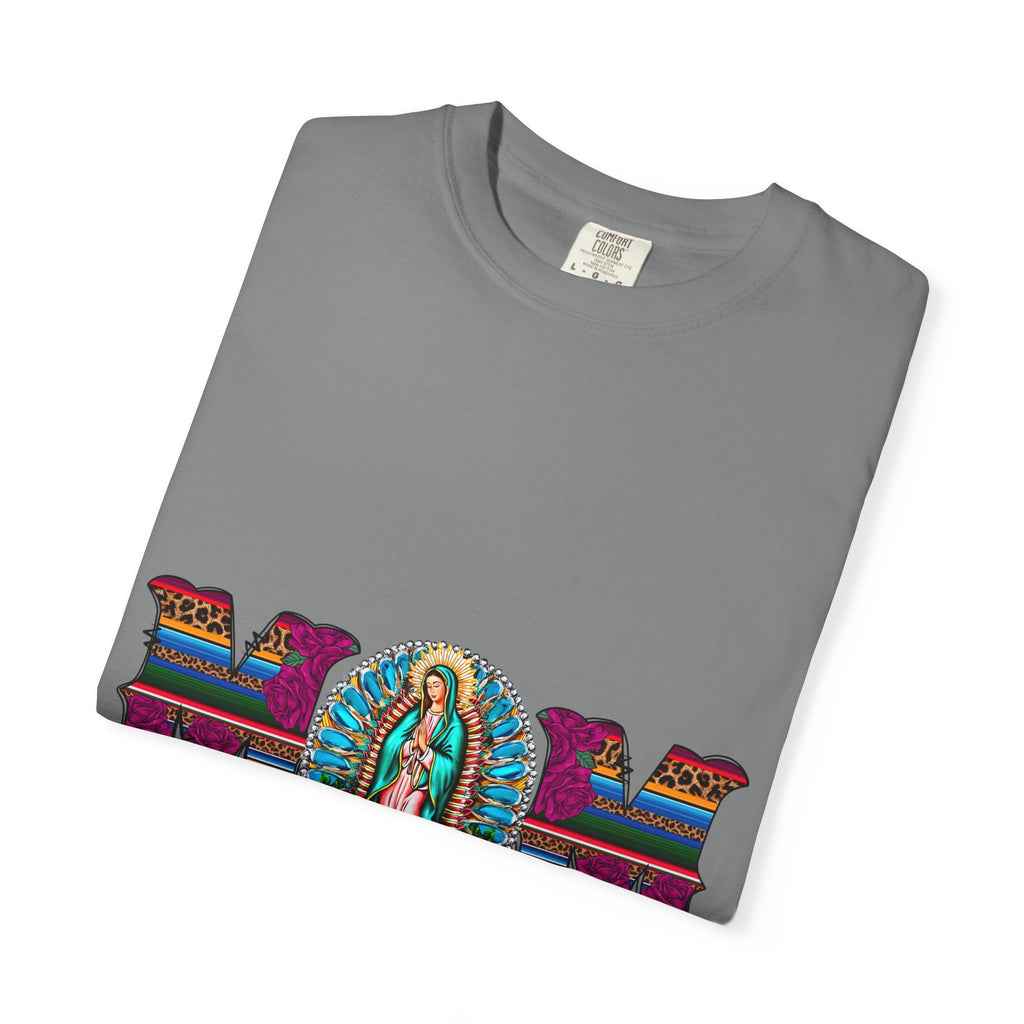 Mom T‑Shirt with Virgen de Guadalupe Floral Serape Design — Mother’s Day Gift