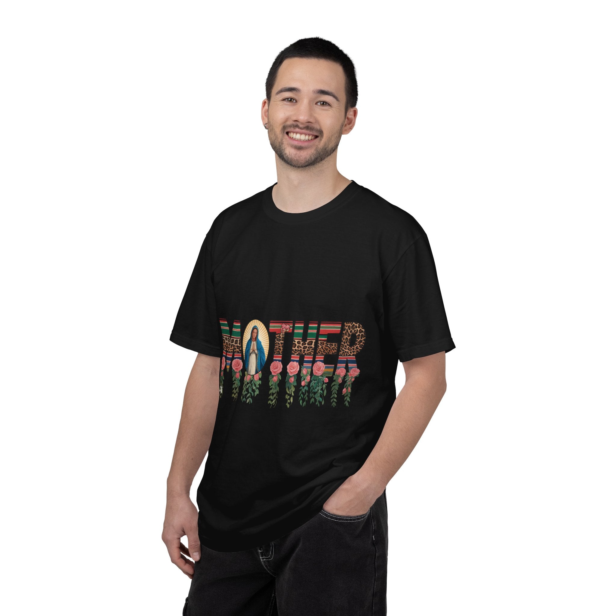 Mother Floral Graphic T‑Shirt — Virgen de Guadalupe Inspired